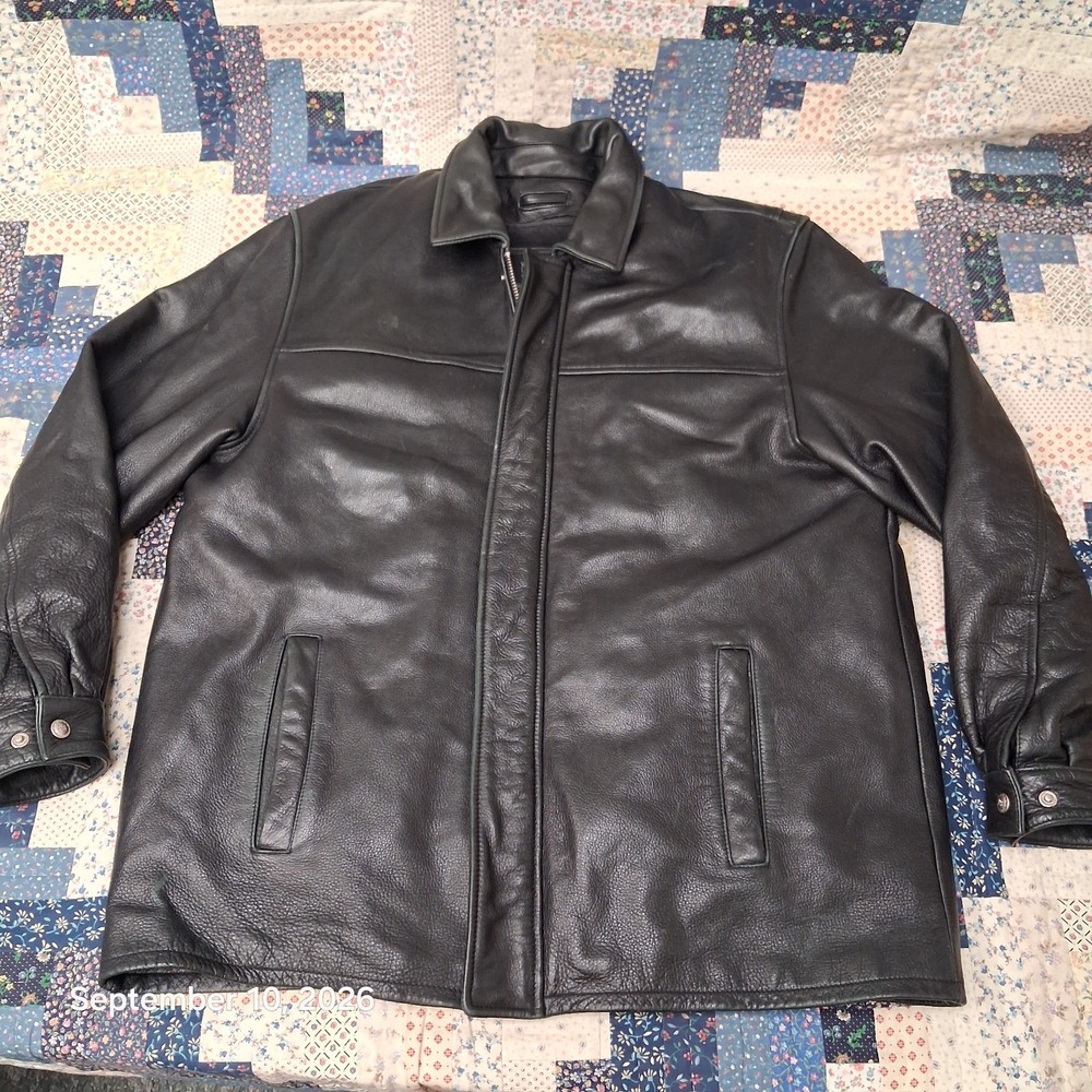 Y2K Vintage Wilsons Leather Pelle Studio Black Bomber Jacket Removable Liner L